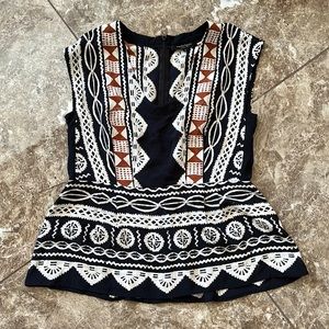 Nanette Lepore Patterned Peplum Blouse